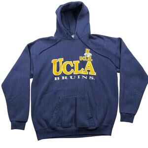Vintage UCLA Bruins Hoodie Sweatshirt XL Navy Leaning Smiley Joe 80-90 Made USA